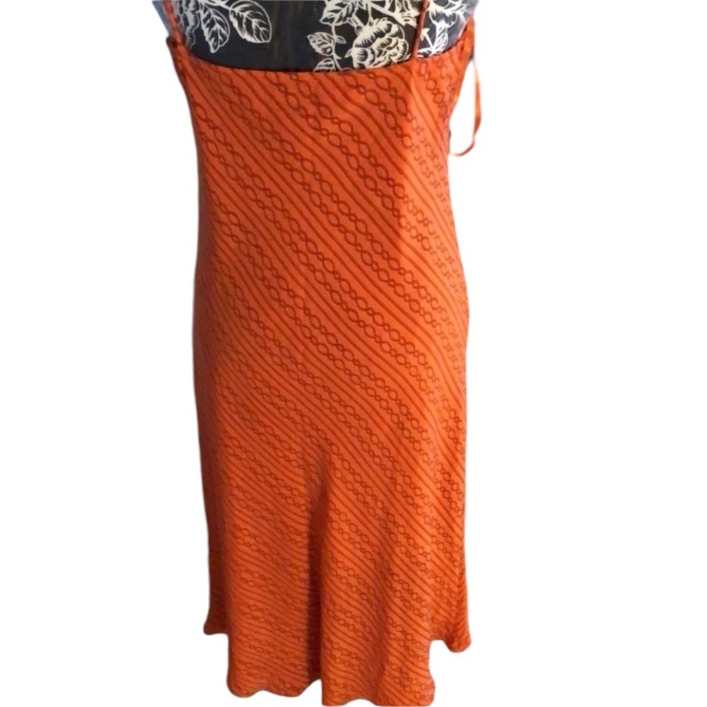 INC International Concepts size 10 orange chain print bias cut for movement - Picture 3 of 15